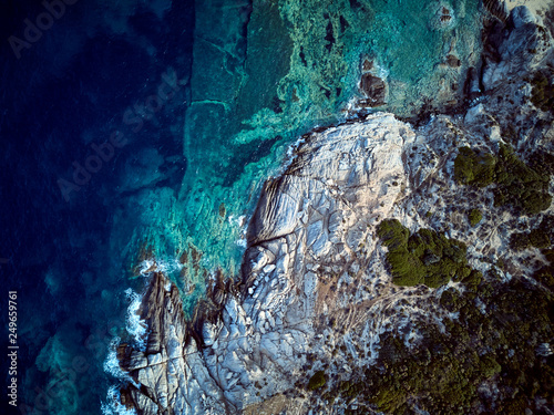 Beautiful rocky coastline aerial view