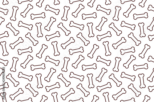                     Paw Prints   Dog Bone Pattern. Vector Illustration 