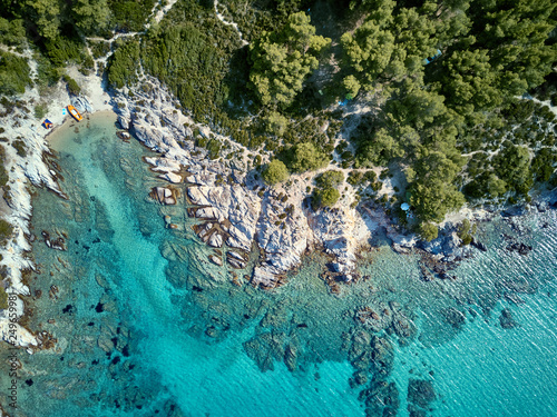 Fototapeta Naklejka Na Ścianę i Meble -  Beautiful beach top aerial view drone shot