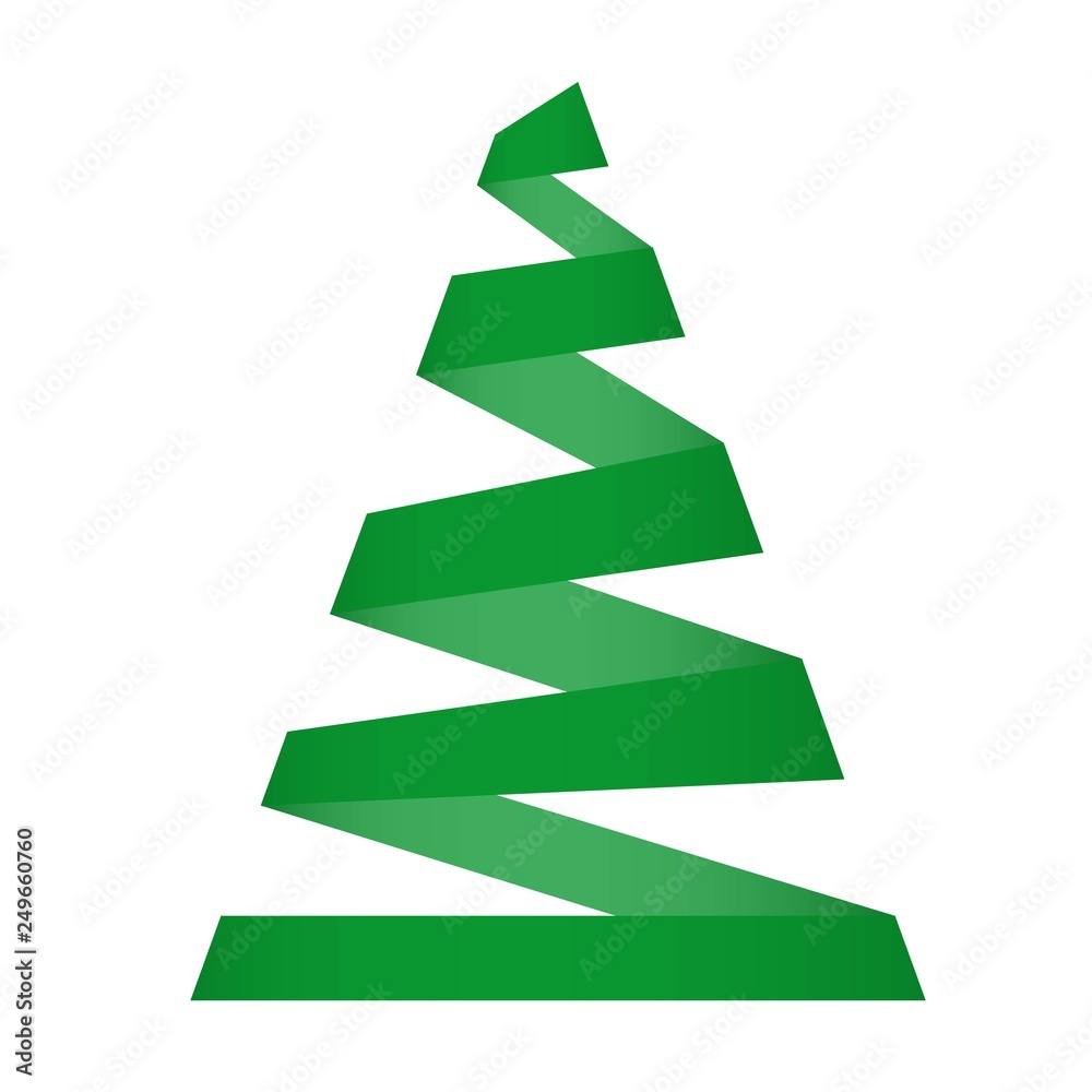 Creative Christmas tree card. Vector origami Creative Christmas tree card. Vector origami