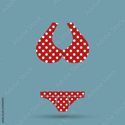 Top polka dot summer mode, swimsuit of pink color with print of dots, summer mode and fashion for women