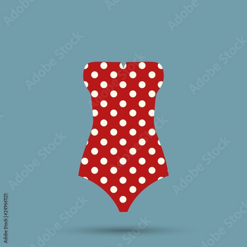 Top polka dot summer mode, swimsuit of pink color with print of dots, summer mode and fashion for women