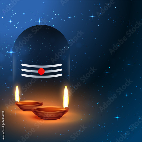 lord shiva shivling idol with worship diya