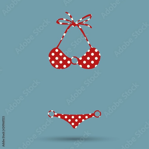 Top polka dot summer mode, swimsuit of pink color with print of dots, summer mode and fashion for women