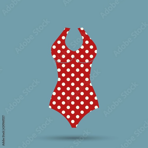 Top polka dot summer mode, swimsuit of pink color with print of dots, summer mode and fashion for women