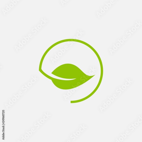 green leaf ecology nature element vector icon