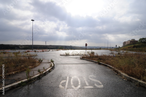 mepty parking place, rome, italy, photo