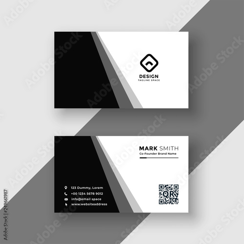 elegant black and white business card template