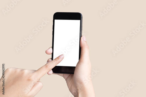 Mockup Copyspace Hands Mobile Phone Clipping Path.