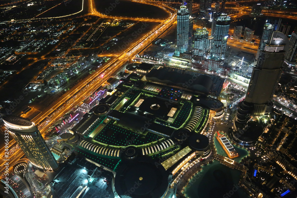View on evening Dubai downtown, United Arab Emirates