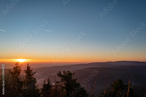 Fototapeta Naklejka Na Ścianę i Meble -  sunrise in february over the rhine valley