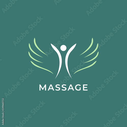 Massage spa vector logotype. Hands icon. Creative beauty resort salon logo design.