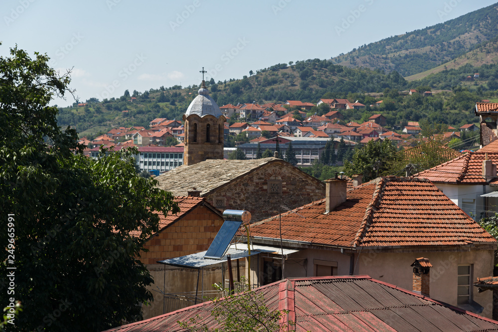 Panoramic view of town of Kratovo, Republic of North Macedonia