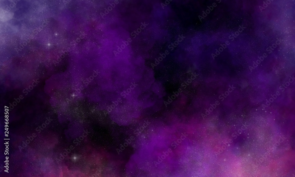 Abstract background- space with nebula and stars