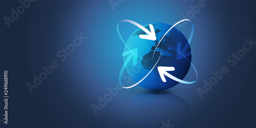Earth Globe Design - Global Business, Technology, Globalisation Concept, Vector Design Template 