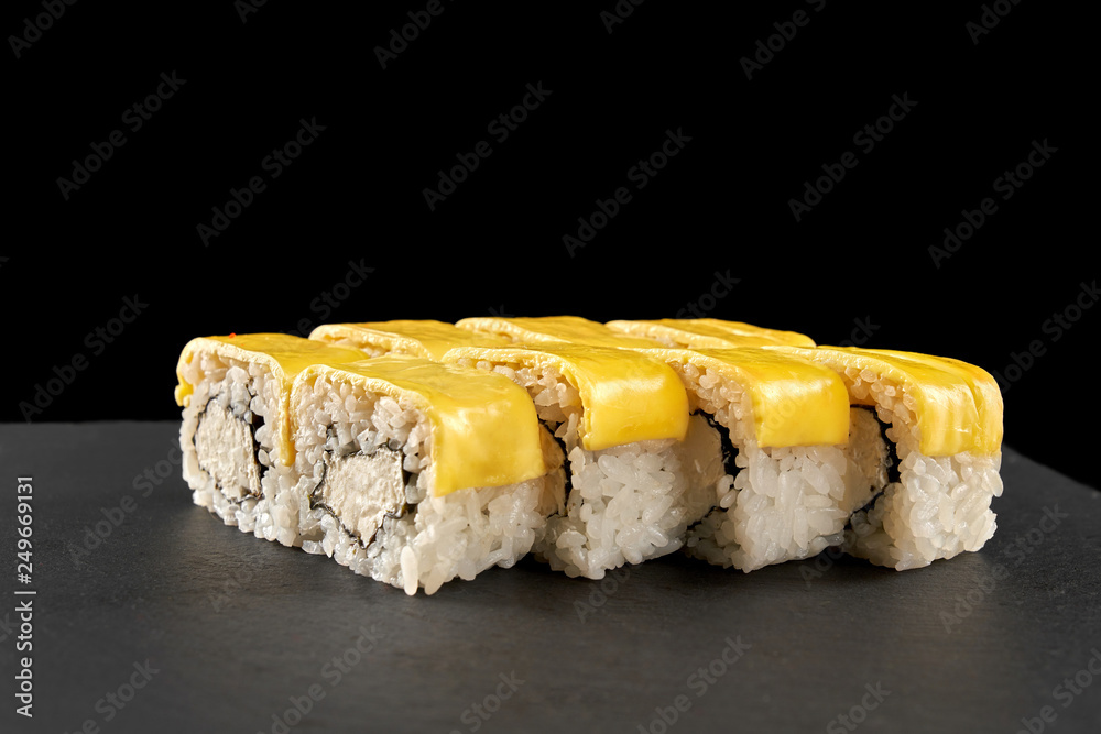 Cheese philadelphia sushi rolls with cheese. Cheese philadelphia sushi rolls with cheese.