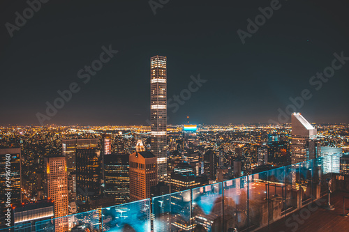 New york city night skyline skyscraper
