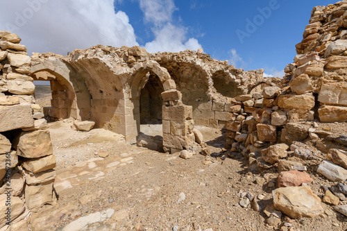 Ruins of crusaders castle Montreal (Shoubak or Shobak or Shawbak). Interior photo