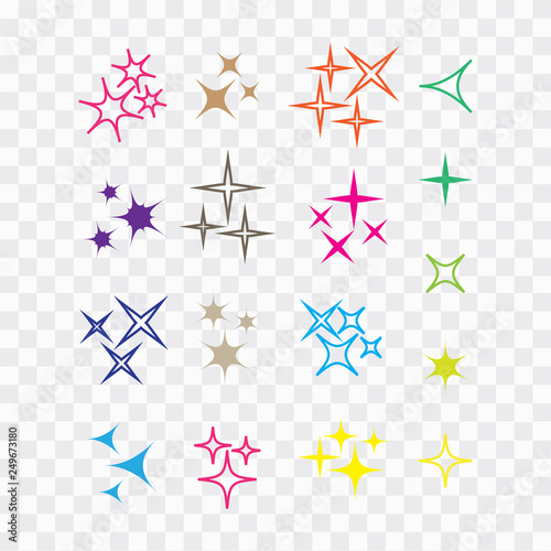 Sparkles, glowing light effect stars and bursts. Bright firework, decoration twinkle, shiny flash