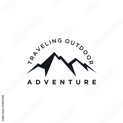 Mountain adventure logo design inspiration vector, Mountain illustration, outdoor.