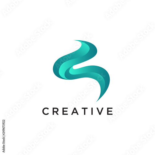 Letter S technology logo simple tech design. Vector creative abstract template for digital communication concept
