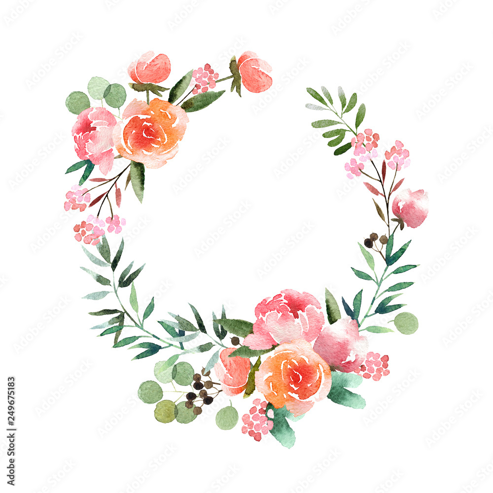 Watercolor wreath Watercolor wreath