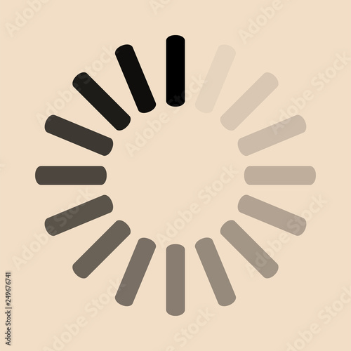 Round download sign isolated on ivory background. Load icon. Data loading bar. Vector stock illustration
