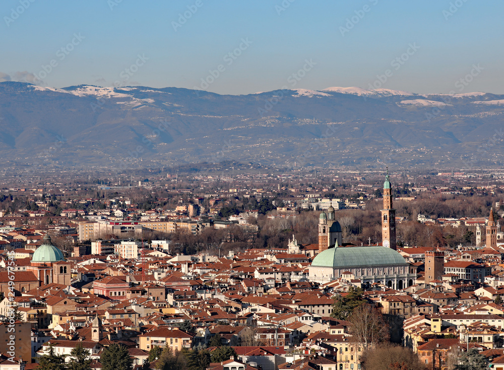 aerial view of Vicenza City in Italy