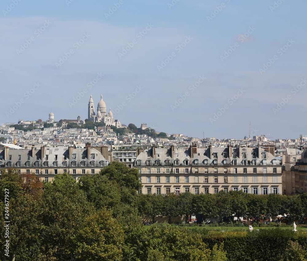 Basilica of the Sacred Heart on the Paris hill  seen from the Ei