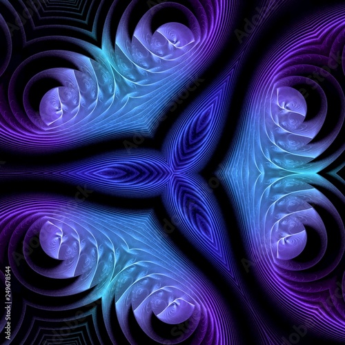 Futuristic blue abstract fractal background