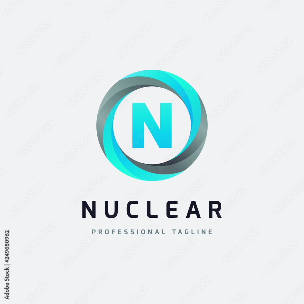Letter N Blue Circle Logo Design - Vector File Letter N Blue Circle Logo Design - Vector File