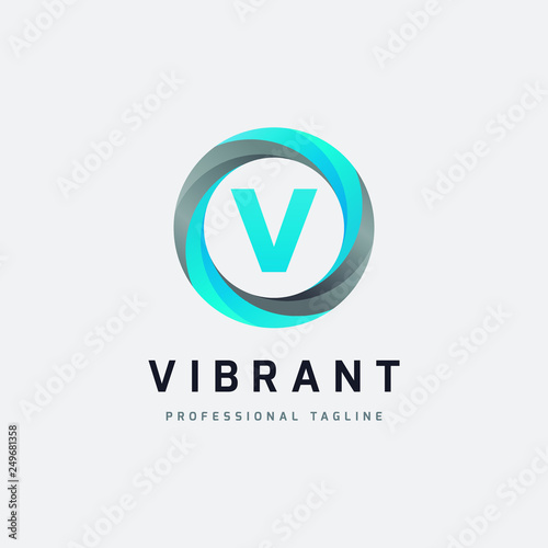 Free Download Letter V Blue Logo Design - Vector File - GFXLoad