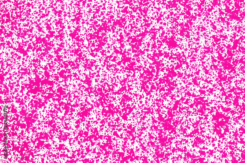 Pink spray stains on white paper. Color ink splash pattern background.