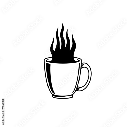 HOT COFFEE CUP WHITE BACKGROUND