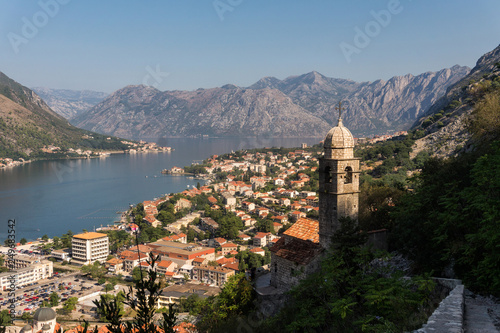  Church of Our Lady of Remedy and Bay of Kotor, Montenegro