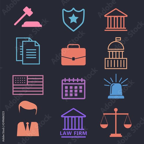 Legal services, law and order. Justice flat concept. Lawyer flat vector illustration