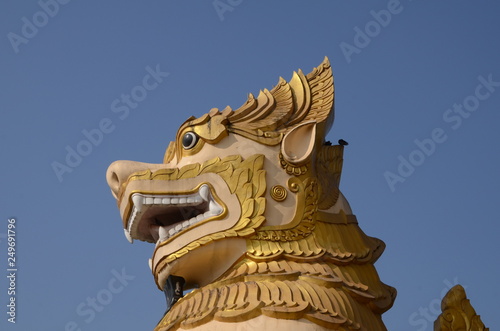 lion statue in chinese temple