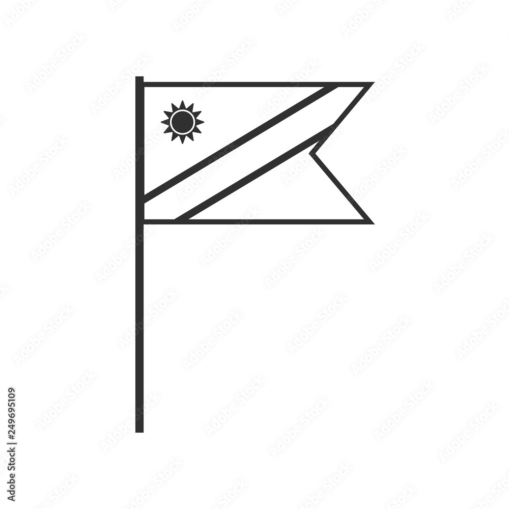 Namibia flag icon in black outline flat design. Independence day or National day holiday concept. Namibia flag icon in black outline flat design. Independence day or National day holiday concept.