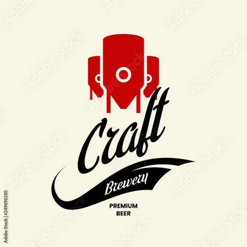 Modern craft beer drink vector logo sign for bar, pub, store, shop, brewhouse, brewery isolated on light background. Premium manufacture logotype emblem illustration. Brewing fest t-shirt badge design