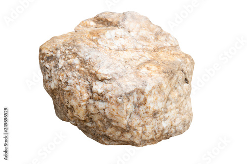    Big brown stone on isolate white background with clipping path.