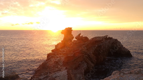 Sunrise on the sea on the island of Ibiza