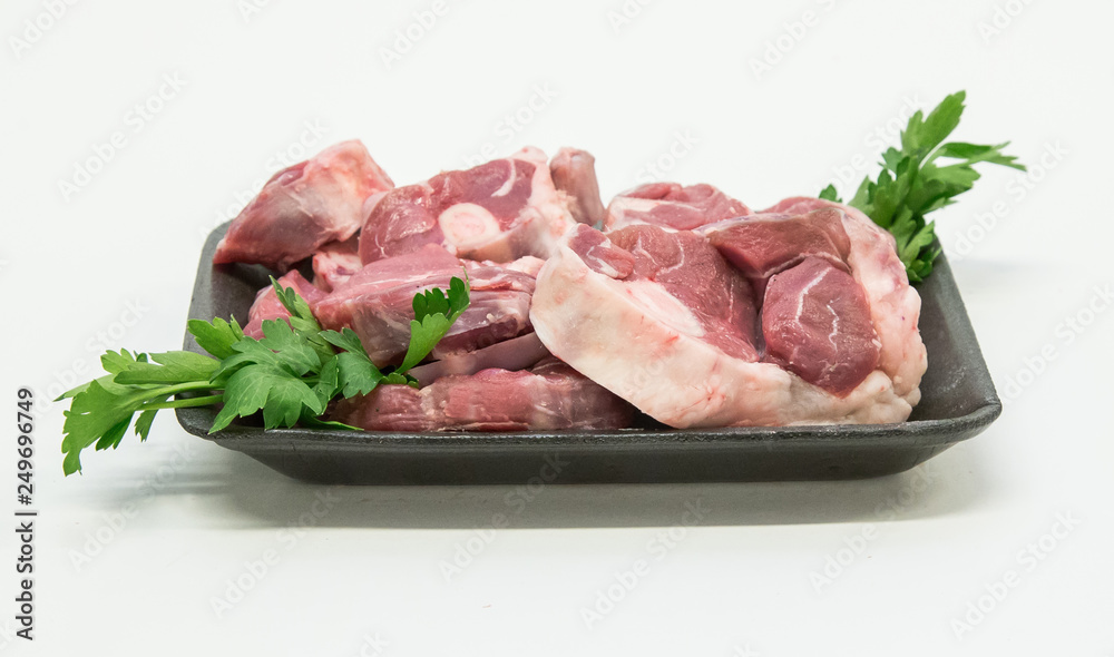 fresh raw meat lamb knuckle pack mutton red