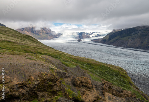  Svinafellsjokull glacier, part of Vatnajokull glacier. Skaftafel National Park on Iceland © wjarek