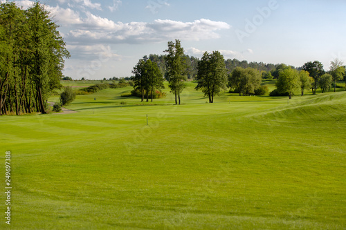 Perfect landscape of golf course in the summer