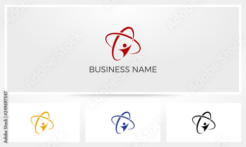 Human Swoosh Orbit Logo