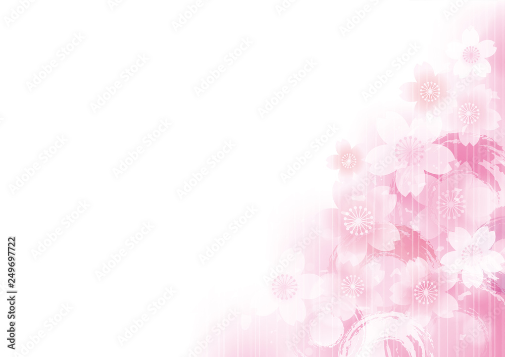 桜　春　グラデーション　フレーム　背景　ピンク	