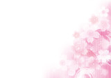 桜　春　グラデーション　フレーム　背景　ピンク	