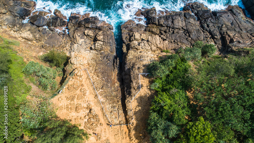 Aerial. Blow Hole (Hummanaya). Dikwella, Sri Lanka. photo