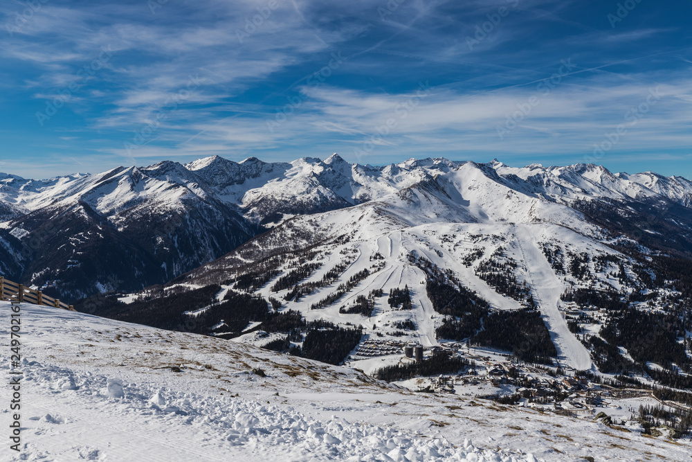 Beautiful Winter Landscape Skiing At Katschberg In Carinthia Austria