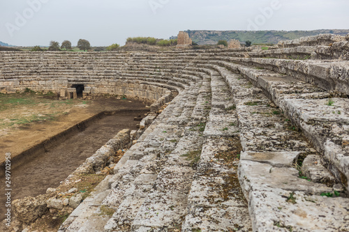 Historical site of Perge or Perga in Antalya, Turkey. Vast remains of prosperous Roman city. Stadium. Ancient Perge city existed from X century before Christ till VIII of our era.  photo